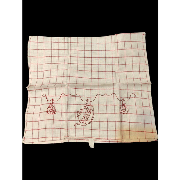 4 Vintage Hand Embroidered Tea Towels - Picture 4 of 14